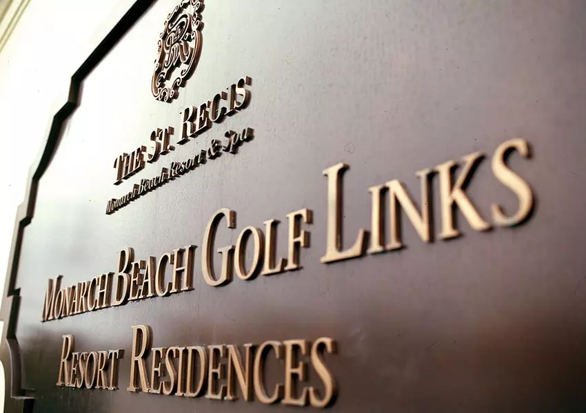 st regis sign for monarch beach golf links resort residences