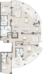 Armand 4 Floorplan at The Residences at The St. Regis Longboat Key Resort